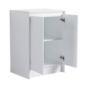 English Elm 24" Freestanding Bathroom Storage Cabinet With Soft-Close Doors, Adjustable Shelves & Glossy Finish W999P312106