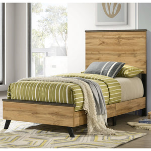 English Elm Georgina Two-tone Pine Twin Bed Farmhouse Frame with Tall Rectangular Panel Headboard B062P466869