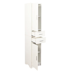 English Elm 70.87" Tall Bathroom Cabinet with 2 Doors & Drawers, Slim Vertical Storage w/ Adjustable Shelves for Home W331P365119