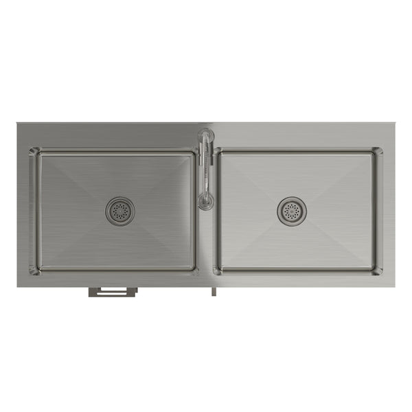 English Elm Hennessy Shaker Cabinet Utility Sink Stainless Steel Basin Laundry Room Setup B136P427219