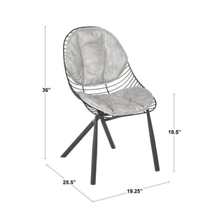 English Elm Chair Set of 2 Industrial Modern Black Metal Frame with Faux Leather Dining Seats B202P471345
