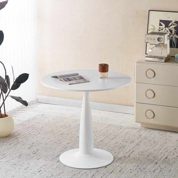 English Elm 1+4,5pieces Mid-century Dining Set White Mdf Top Tapered Metal Legs Seats Six W3766S00008
