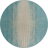 Unique Loom Outdoor Modern Ombre Machine Made Abstract Rug Aqua, Ivory/Gray 13' 0" x 13' 0"