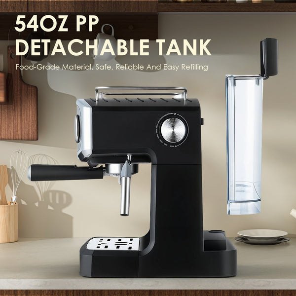 English Elm Plum 20 Bar Espresso Machine with Steam Wand Pressure Gauge and 54oz Water Tank W1002P478431