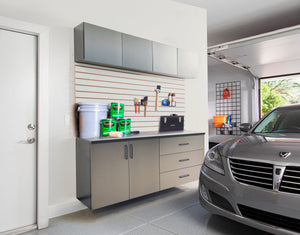 English Elm Astro Garage Cabinet Set - 5-Piece Modern Metallic Grey Storage Solution For Tools & Supplies B040S00128