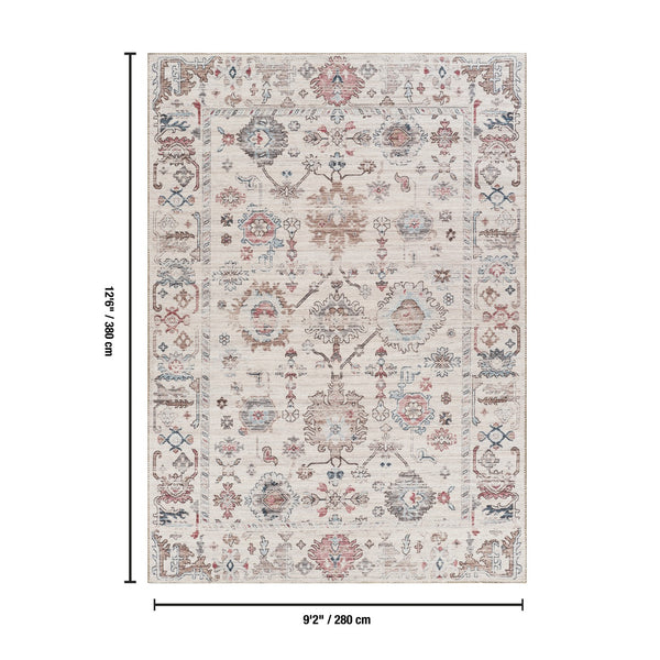 English Elm Oxford Traditional Polyester Area Rug Stain Resistant Low Pile for Living Room B186P428894