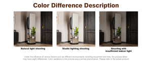 English Elm 360° Swivel Full Length Mirror with Coat Hooks Solid Rubberwood Frame Bedroom Entryway W2987P225480