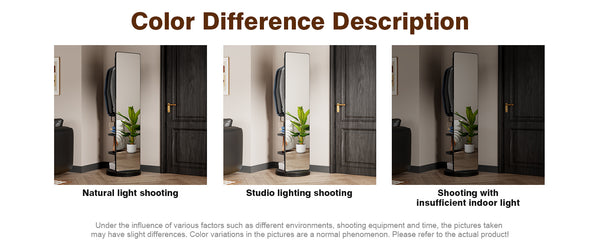 English Elm 360° Swivel Full Length Mirror with Coat Hooks Solid Rubberwood Frame Bedroom Entryway W2987P225480