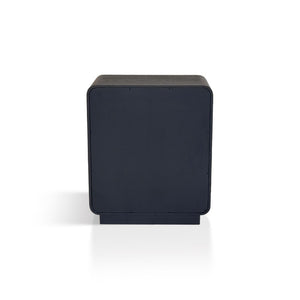 English Elm Nightstand Art Deco Matte Black Finish Antiqued Brass Hardware Open Shelf Bedroom B035P482920