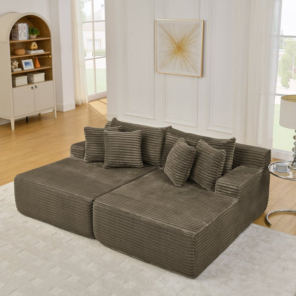 English Elm Two-Seater Lazy Lounge Chair - Plush Velvet Sofa For Relaxed Indoor Living, No Assembly Needed! W487S00379-GIGA