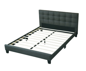 English Elm Modern Charcoal California King Bed Tufted Upholstered Headboard Platform Frame Linen-Like Fabric 92" B011P361143