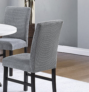 English Elm Modern Round 5pc Dining Set with Curved Legs and Lower Shelf — Seats Four, Stylish Durable Design Black,Fog,White 20 L x 40 W x 14 H B011S01726