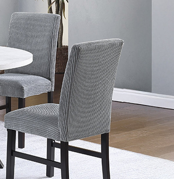 English Elm Modern Round 5pc Dining Set with Curved Legs and Lower Shelf — Seats Four, Stylish Durable Design Black,Fog,White 20 L x 40 W x 14 H B011S01726