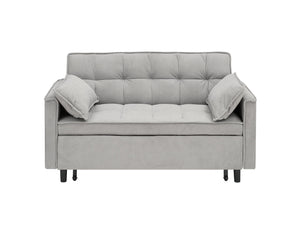 English Elm 54.30-inch Modern Two-Seat Sofa Bed with Pull-Out, Solid Wood Frame, Sponge Cushions, 500lb Capacity Gray W1658P176558