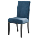 Set of 2 Madsanorin Blue Dining Chairs - Nailhead Trim, Wood Frame, Polyester