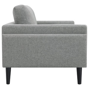 English Elm Andrena Track Arm Loveseat with Pocket Coil Support and Sleek Black Wood Legs B062P358305
