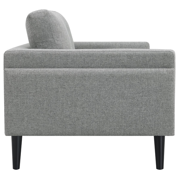 English Elm Andrena Track Arm Loveseat with Pocket Coil Support and Sleek Black Wood Legs B062P358305