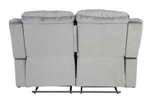 English Elm Recliner Velvet Tufted Loveseat with Manual Side Handle, Plush Arm Pillows for Ultimate Comfort and Style DARK GREY 59 L x 31 W x 26 H B089P240506