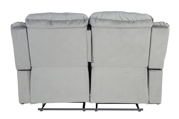 English Elm Recliner Velvet Tufted Loveseat with Manual Side Handle, Plush Arm Pillows for Ultimate Comfort and Style DARK GREY 59 L x 31 W x 26 H B089P240506