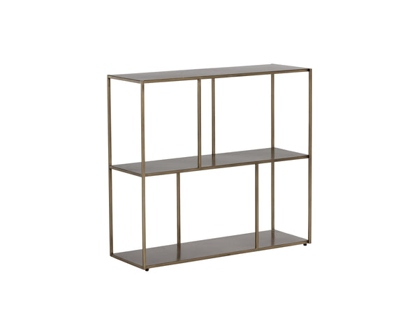 Sunpan Eiffel Low Bookcase - Stylish Iron Design with Anti-Tipping Kit for Modern Living and Office Spaces Medium - 34.75W x 12D x 31H