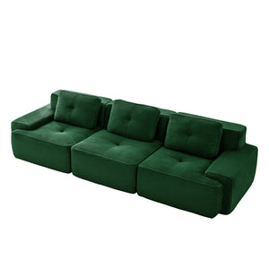 English Elm 117" Modern Modular Sectional Sofa – Oversized 3-Seater In Soft Corduroy, No Assembly, Ergonomic Comfort! W714S01485
