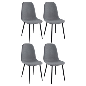 English Elm Jazmine Grey Upholstered Dining Side Chair Set of 4 – Modern Minimalist Bucket Seats, Armless Comfort, Space-Saving Elegance B062P299822