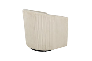 English Elm Beige Corduroy Swivel Accent Chair with U-Backrest, 360° Rotation, Plush Cushion, Compact Modern Design B011P370421
