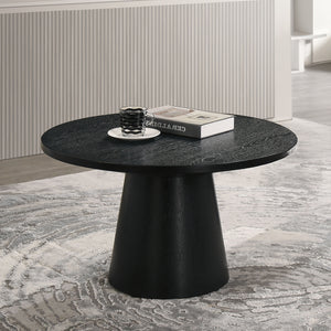 English Elm Modern Contemporary Sofa Table with High Gloss Lacquer Top and Sleek Metal Frame for Entryway Decor Black 33 L x 33 W x 5 H B2741S00443