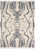 Unique Loom Hygge Shag Valley Machine Made Abstract Rug Gray, Beige/Ivory 9' 0" x 12' 2"