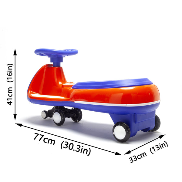 English Elm 12v Kids Ride on Twist Car with Dual Motors Led Wheels Bluetooth and Learning Content W1760P384599