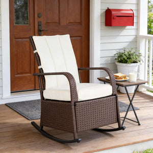 English Elm Outdoor Swivel Patio Chairs Set of 2 Handwoven Pe Rattan Steel Frame 360 Rotate T3971P444717