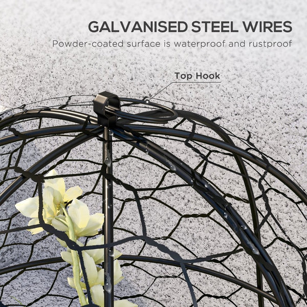 English Elm Outsunny Stackable Garden Crop Cages - 6 Pack Metal Cloche Protectors For Plants, 16" X 13" W2225P174485-GIGA