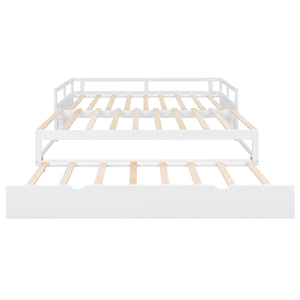 English Elm Extending Twin Daybed with Pull Out Trundle Solid Pine Wood Frame Guest Room N708P336535K