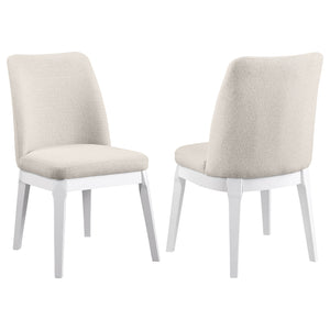 English Elm Rupert Beige Upholstered Dining Side Chair Set of 2 — Tall Curved Back, Plush Padded Seats, Neutral Elegance B062P299820