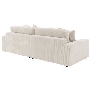 English Elm Upton Sand Reversible Sectional Sofa with Trillium Blend Cushions, Neutral Modern Comfort for Family Living B062S01241