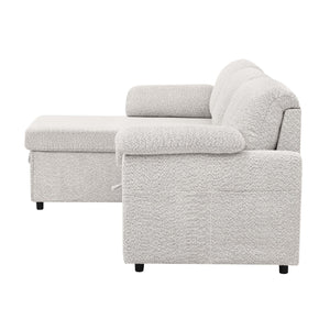 English Elm Convertible Sofa Bed – Multifunctional 3-In-1 Sectional With Hidden Storage And Comfortable Design B343S00023