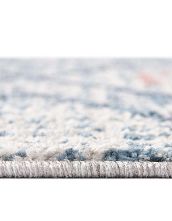 Unique Loom Aramis Kavi Machine Made Tribal Rug Blue, Ivory/Terracotta/Light Blue 7' 10" x 7' 10"