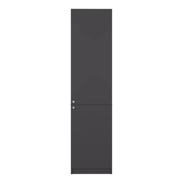 English Elm Butte Tall Two-tone Oak Bookcase with Concealed Doors and Open Shelves for Home Office B097P480468
