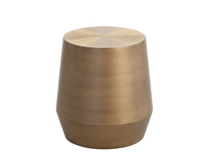 Sunpan Creed End Table - Hand-Hammered Drum Design with Captivating Finish for Stylish Living Spaces Antique Gold