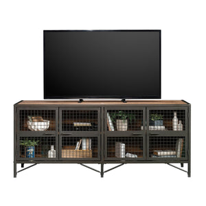 English Elm Credenza, Modern Industrial Media Console For Tvs Up To 60" With Stylish Brown Finish & Storage Solutions B356P402749