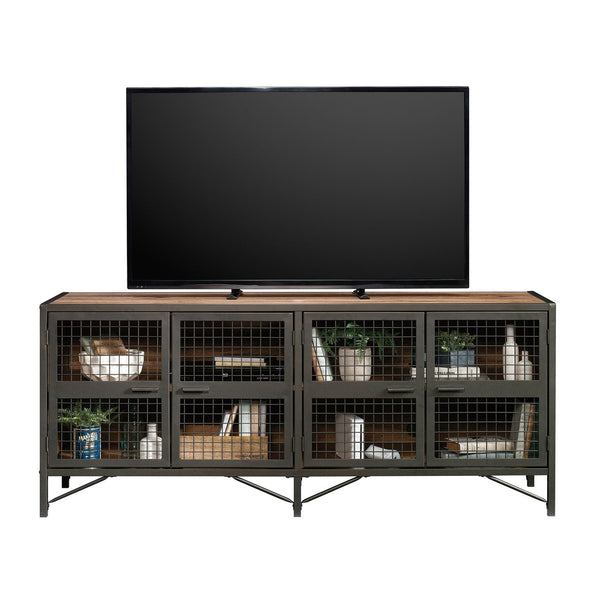 English Elm Credenza, Modern Industrial Media Console For Tvs Up To 60" With Stylish Brown Finish & Storage Solutions B356P402749