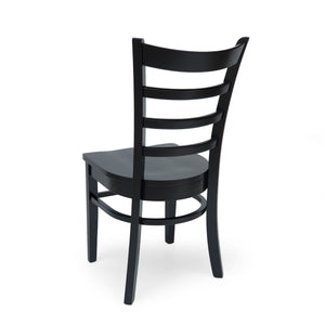 English Elm Dining Chair Set of Two Solid Rubberwood Ladder Back Farmhouse Cottage Style 67982.00MTBLK