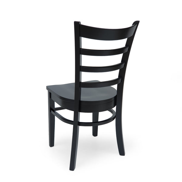 English Elm Dining Chair Set of Two Solid Rubberwood Ladder Back Farmhouse Cottage Style 67982.00MTBLK
