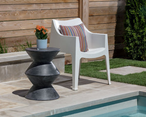 Sunpan Union End Table - Unique Cylindrical Concrete Design for Stylish Indoor and Outdoor Spaces Grey