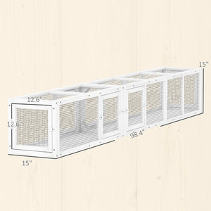 English Elm Outdoor Modular Cat Tunnel Enclosure Fir Wood Wire Frame Patio Pet Walkway T3971P459606