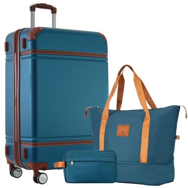 English Elm Hardshell Abs Suitcase Set with Tsa Lock Spinner Wheels Expandable 28 Inch Travel Blue N732P193485C