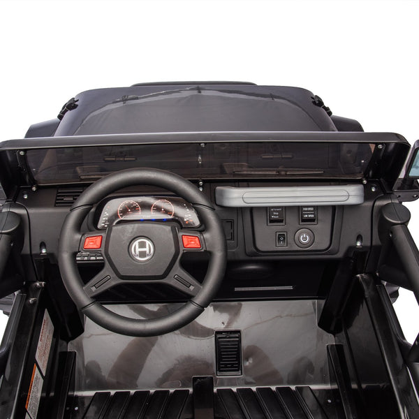 English Elm 24v Kids Electric Ride on Car with Parental Remote Rear Suspension and Bluetooth Audio Black W1578P228743