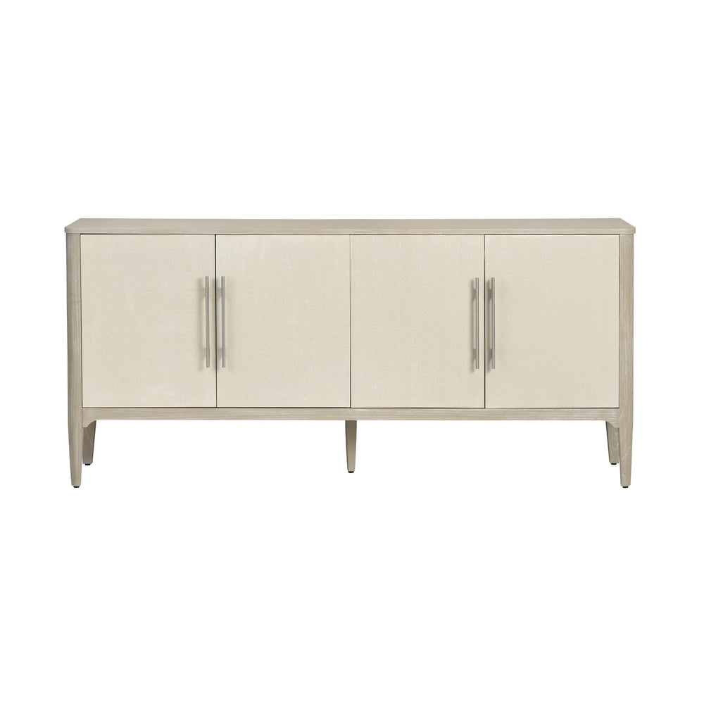Crestview Collection Transitional Elegant Media Credenza - Stylish Rubberwood Tv Stand With Adjustable Shelves & Doors Beige Solid Wood Cvfdr1158