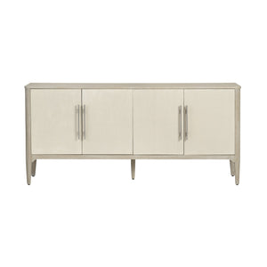 Crestview Collection Transitional Elegant Media Credenza - Stylish Rubberwood Tv Stand With Adjustable Shelves & Doors Beige Solid Wood Cvfdr1158