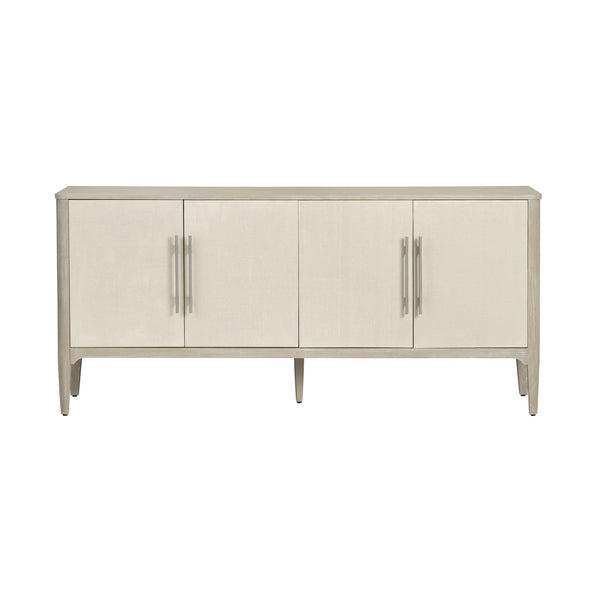 Crestview Collection Transitional Elegant Media Credenza - Stylish Rubberwood Tv Stand With Adjustable Shelves & Doors Beige Solid Wood Cvfdr1158